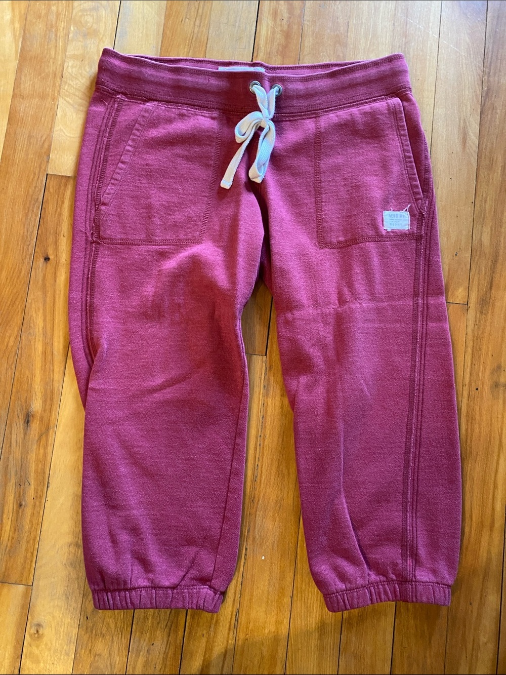 Aeropostale Maroon Drawstring Capris